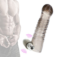 Reusable Man Private Goods TPE Condoms for Adults Penis Ring Vibrator Condom Masturbator for Men Penis Enlargement