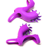 Male Penis Ring Oral Sex Licking Vibrator Penis Vibrating Ring for Couples Rotation Tongue Clitoris Stimulator