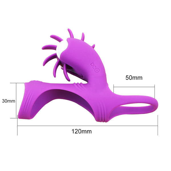 Male Penis Ring Oral Sex Licking Vibrator Penis Vibrating Ring for Couples Rotation Tongue Clitoris Stimulator