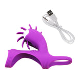 Male Penis Ring Oral Sex Licking Vibrator Penis Vibrating Ring for Couples Rotation Tongue Clitoris Stimulator