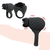 Clitoris Stimulator Delay Ejaculation 3 Speed Cock Ring for Men Vibrator Penis Ring Rotating Tongue Vibrator