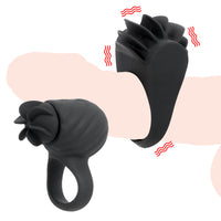 Clitoris Stimulator Delay Ejaculation 3 Speed Cock Ring for Men Vibrator Penis Ring Rotating Tongue Vibrator