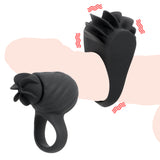 Clitoris Stimulator Delay Ejaculation 3 Speed Cock Ring for Men Vibrator Penis Ring Rotating Tongue Vibrator