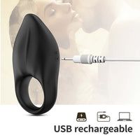 10 Speed Penis Ring Vibrator Vibrating Cock Ring Delay Ejaculation USB Charged Clitoris Stimulator for Men Gay