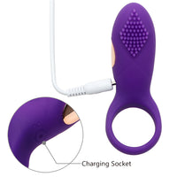 Bullet Vibrator Cock Ring for Men Couple Delay Ejaculation Vibrating Penis Ring Clitoris Stimulator