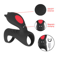 Clitoris Massager for Men Women Cock G-spot Stimulator Delay Ejaculation Dildo Vibrator Male Penis Vibrating Ring