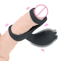 Clitoris Massager for Men Women Cock G-spot Stimulator Delay Ejaculation Dildo Vibrator Male Penis Vibrating Ring