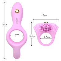 for Men Single Speed Vibrator Delay Ejaculation Penis Ring With Massager Brush Silicone Cock Ring