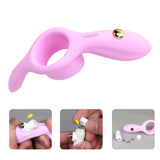 for Men Single Speed Vibrator Delay Ejaculation Penis Ring With Massager Brush Silicone Cock Ring