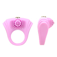 for Men Single Speed Vibrator Delay Ejaculation Penis Ring With Massager Brush Silicone Cock Ring