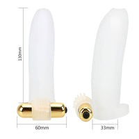 Bullet Vibrator Penis Sleeve for Men Clitoris Stimulator Male Penis Extension Enlarger TPE