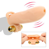 Bullet Vibrator Penis Sleeve for Men Clitoris Stimulator Male Penis Extension Enlarger TPE