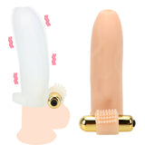 Bullet Vibrator Penis Sleeve for Men Clitoris Stimulator Male Penis Extension Enlarger TPE
