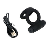 Double Vibrator Cock Rings Penis Rings 10 Speed Delay Ejaculation for Men Women Couple Clitoris Stimulator