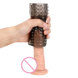 OLO Vibrating Sleeve Cock Ring Sex Toys For Men Gay Penis Exerciser Penis Sleeve Ejaculation Delay Male Masturbator