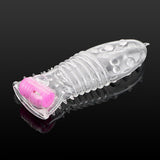 OLO Vibrating Cock Sleeve Clitoral Stimulator Enlargement Sex Toys For Men Delayed Ejaculation Crystal Penis Ring Erotic