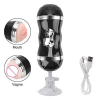 Automatic Male Masturbator Vagina Vibrator Masturbation Cup Suction Cup Realistic Self Heating Real Vagina and Mouth