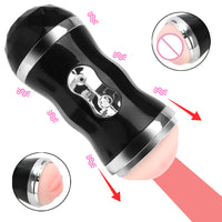 Automatic Male Masturbator Vagina Vibrator Masturbation Cup Suction Cup Realistic Self Heating Real Vagina and Mouth