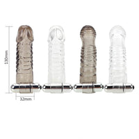 Largement Penis Sleeve Vibrator Delay Ejaculation Strong Vibration Penis ExtenderEn Reusable Condom for Men Couple