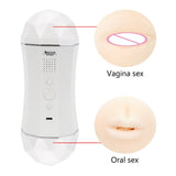 for Man Artificial Vagina Male Masturbation Cup Sucking Oral Sex Dual Hole Vibration Real Pussy Vibrator