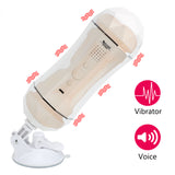 for Man Artificial Vagina Male Masturbation Cup Sucking Oral Sex Dual Hole Vibration Real Pussy Vibrator