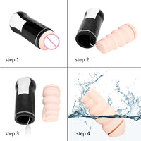Male Masturbation Cup Vibrator Simulation Artificial Vagina Vibration Masturbating Sex Machines for Man