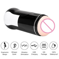 Male Masturbation Cup Vibrator Simulation Artificial Vagina Vibration Masturbating Sex Machines for Man