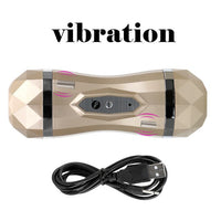 Real Vagina for Men Male Masturbator Vibrator Voice Interaction for Adult Deep Throat Pussy Mouth Masturbation Cup