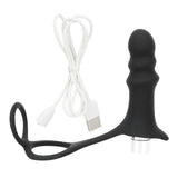 Anal Plug Vibrator Male Prostate Massager Vibrator Penis Ring Delayed Ejaculation Silicone 4 Frequencies P-Spot Stimulator