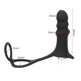 Anal Plug Vibrator Male Prostate Massager Vibrator Penis Ring Delayed Ejaculation Silicone 4 Frequencies P-Spot Stimulator