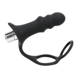 Anal Plug Vibrator Male Prostate Massager Vibrator Penis Ring Delayed Ejaculation Silicone 4 Frequencies P-Spot Stimulator