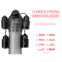 Delay Lasting Trainer Glans Vibrator for Man 12 Speed With 2 Caps for Men Penis Massager Male Masturbator Adult Sex Toy