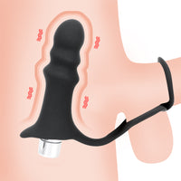 4 Frequencies Anal Plug Vibrator Penis Ring Butt Plug G-Spot Stimulator Prostate Massager for Men Masturbation