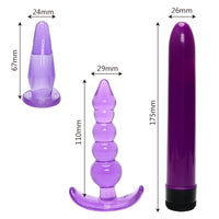 3PCS Anal Beads Dildo Vibrator AV Stick G Spot Stimulate Butt Plug Prostate Massage for Women