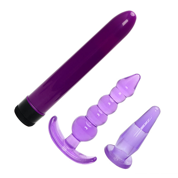 3PCS Anal Beads Dildo Vibrator AV Stick G Spot Stimulate Butt Plug Prostate Massage for Women