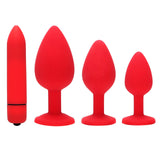 Toys Bullet Vibrator for Men Women Anal Plug Prostate Massager Crystal Jewelry 4Pcs Butt Plug Multispeed