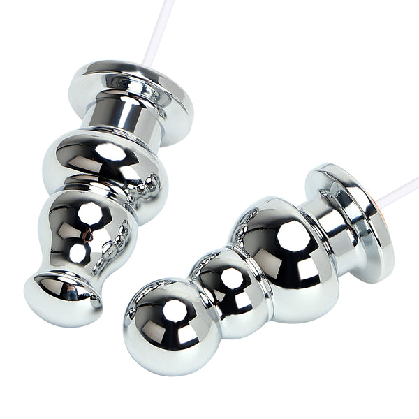 Metal 10 Speeds USB Butt Plug Anal Plug Vibrator Prostate Massager Rhinestone Anal Bead for Men Women