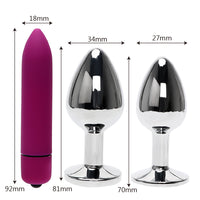 Prostate Massage for Women G Spot Stimulate Masturbation Bullet Vibrator 3PCS Butt Plug Anal Plug