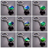 Northern Lights Tree Keychain Aurora Picture Glass Ball Key Chain Northern Lights Aurora for Men for Women Lovers Gift