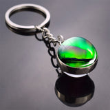 Northern Lights Tree Keychain Aurora Picture Glass Ball Key Chain Northern Lights Aurora for Men for Women Lovers Gift