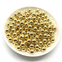 Wholesale 3 4 6 8 10 12mm 30-500pcs Gold/Gun-Metal Plated CCB Round Seed Spacer Beads For Jewelry making DIY