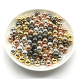 Wholesale 3 4 6 8 10 12mm 30-500pcs Gold/Gun-Metal Plated CCB Round Seed Spacer Beads For Jewelry making DIY