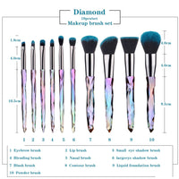 Diamond makeup brushes Set Cosmetic Blush brush Powder Foundation Brush Eye Shadow Lip Eyebrow Makeup Kit Brushes