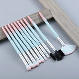 13/5 pcs Blue Makeup Brushes Set Face Eye Lip Eyeshadow Eyebrow Comb Eyelash Spoolies Foundation Powder Brush Tools Cosmetic