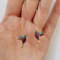 Earrings For Women Elegant Style Birdie Ear Screw Prisoner Strass Swing Long Tassels Earring Hoop Earrings Wedding Jewelry