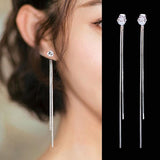 Earrings For Women Elegant Style Birdie Ear Screw Prisoner Strass Swing Long Tassels Earring Hoop Earrings Wedding Jewelry