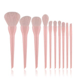 10pcs Natural Hair Colorful Makeup Brushes Professional Foundation Powder Blush Eyeshadow Eyebrow Kabuki Blending Brush Set