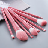 Wood Handle Face Eye Lip Pink Makeup Brushes Set Powder Eyeshadow Eyebrow Eyelash Make Up Brushes Bag Brochas Maquillaje