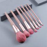 Wood Handle Face Eye Lip Pink Makeup Brushes Set Powder Eyeshadow Eyebrow Eyelash Make Up Brushes Bag Brochas Maquillaje