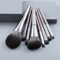 8pcs Metal Long Tube Makeup Brushes Set Lip Foundation Powder Blusher Eyeshadow Eyebrow Brush Tools Maquillaje Profesional